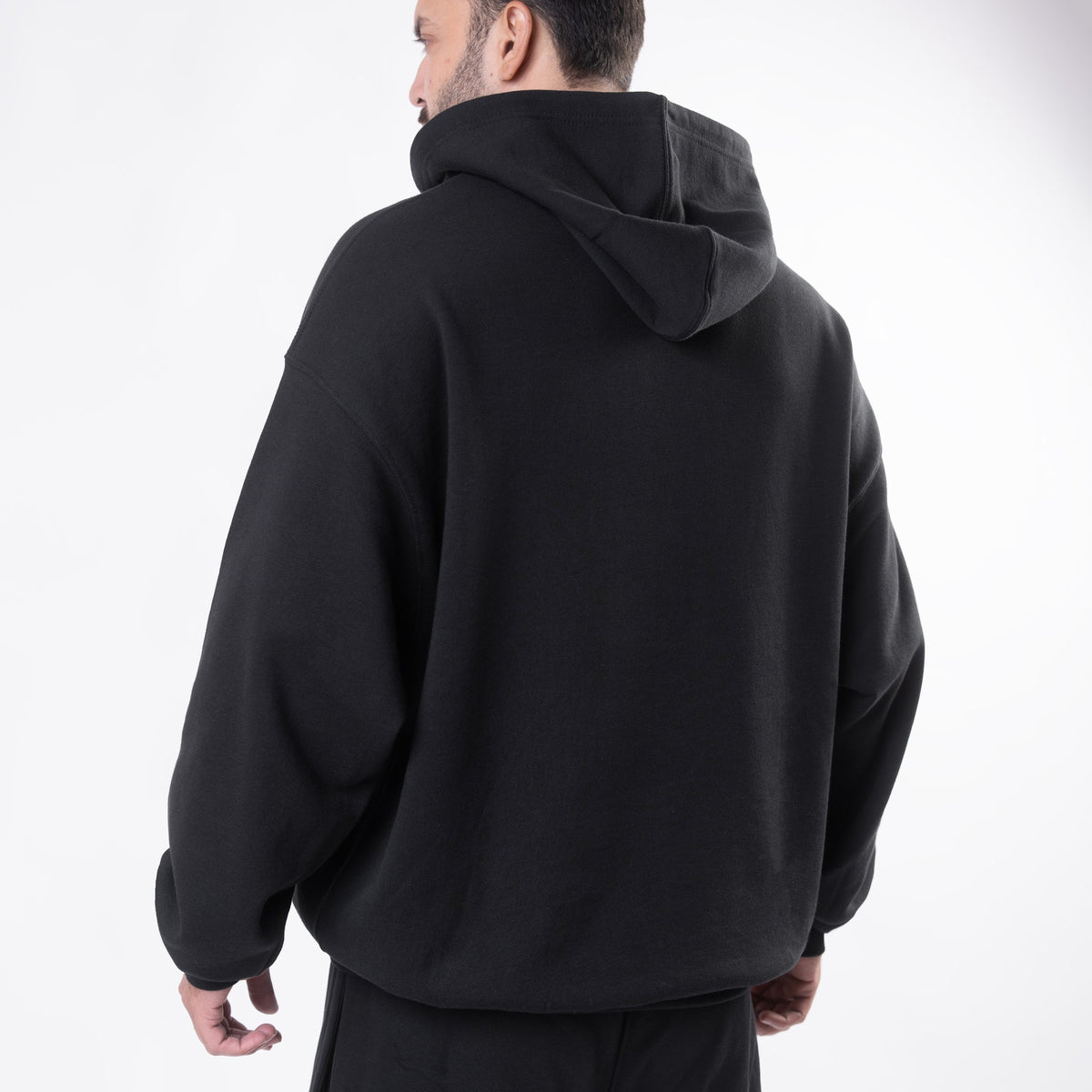 Black Boxy Fit &quot;Reality&quot; Print Hoodie