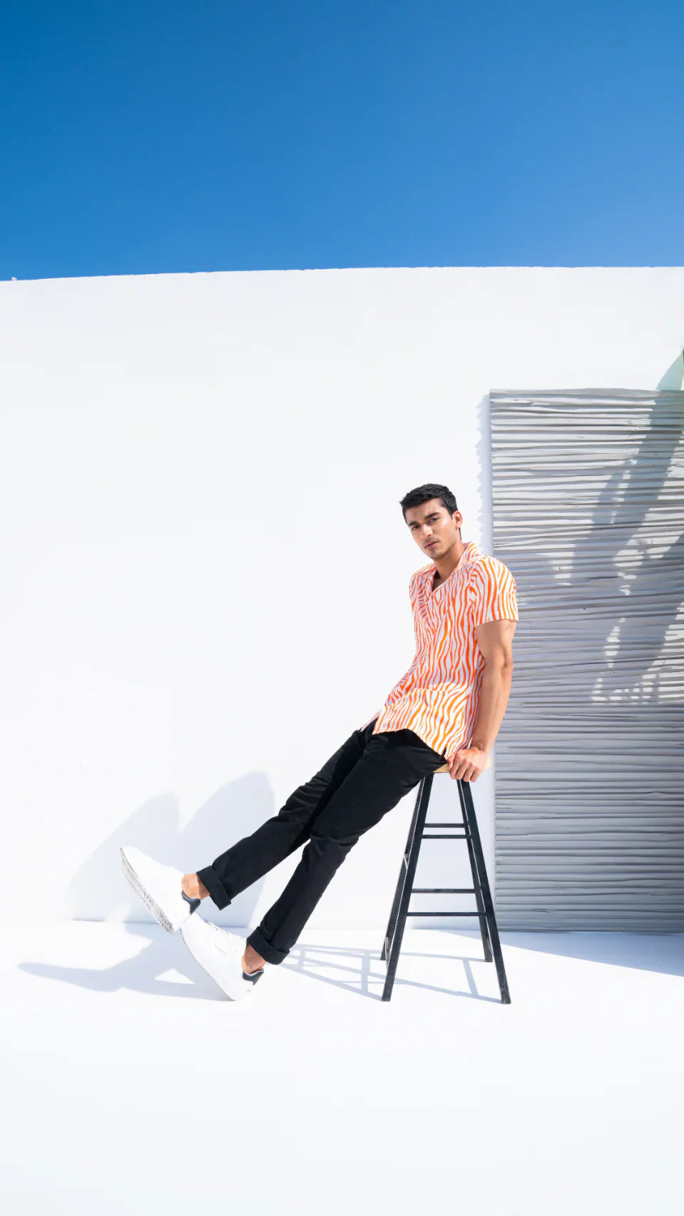 Men&#39;s Orange Printed Shirt