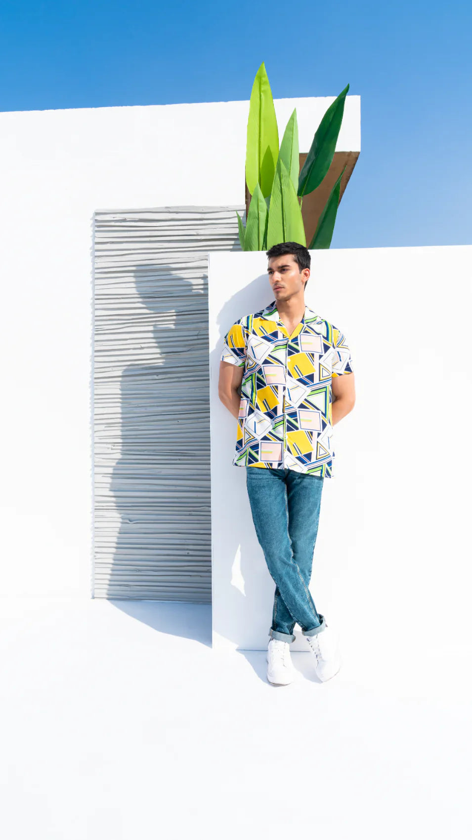 Men&#39;s Geometrical Printed Casual Shirt