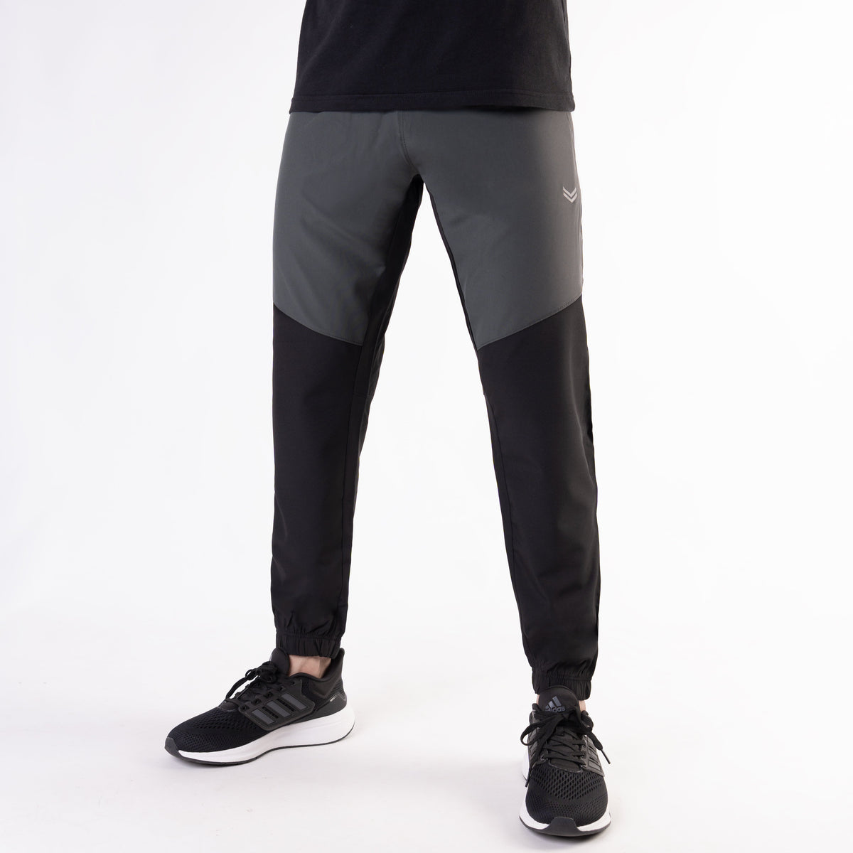 Black Premium Micro Stretch Tech Pants with Gray Front Panels