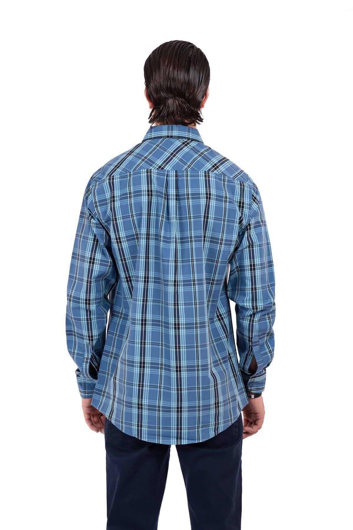 Blue Window Check Casual Shirt