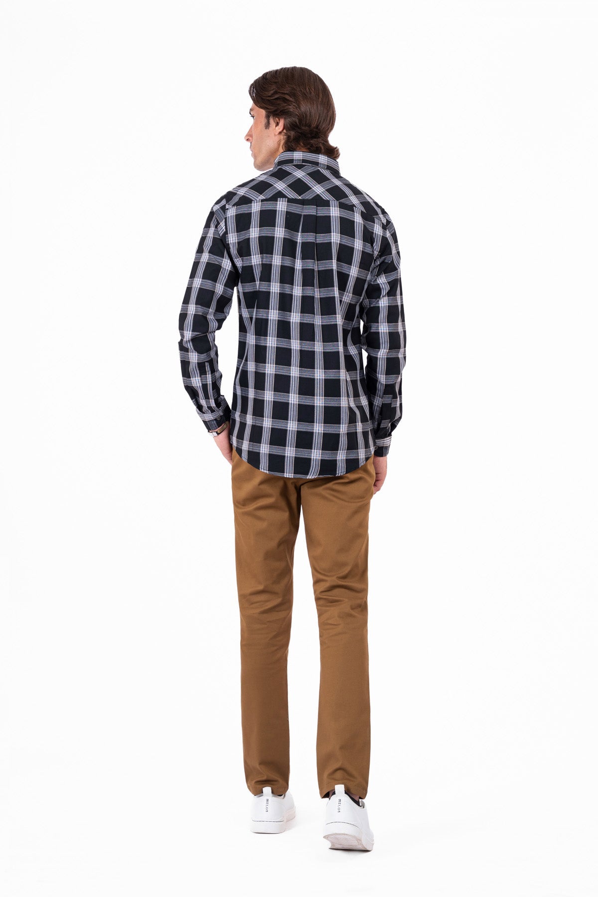 Men&#39;s Black Checkered Shirt