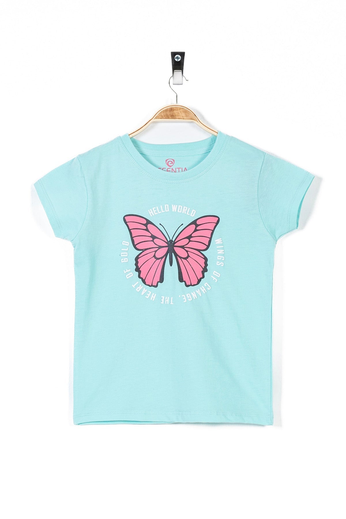 Butterfly Printed Girl&#39;s T-Shirt