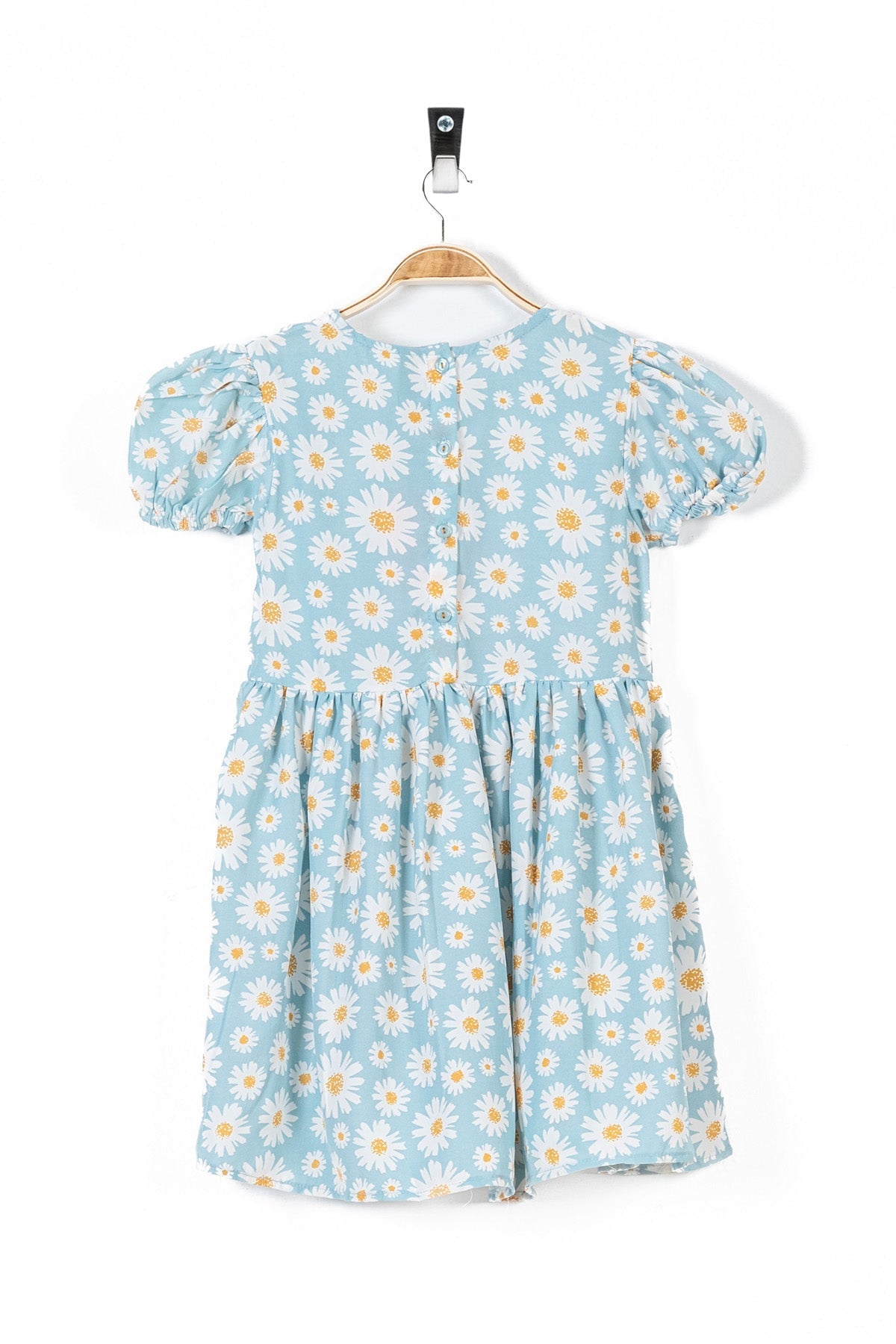 Aqua Floral Girl&#39;s Frock