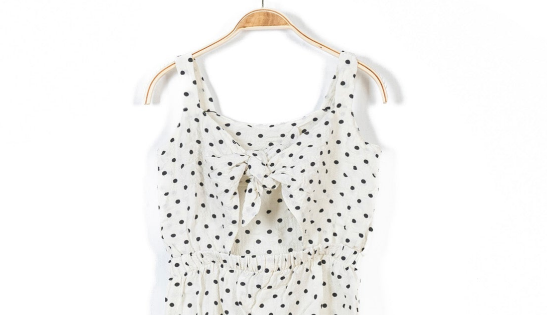 White Polka Dots Girl&#39;s Jumpsuit