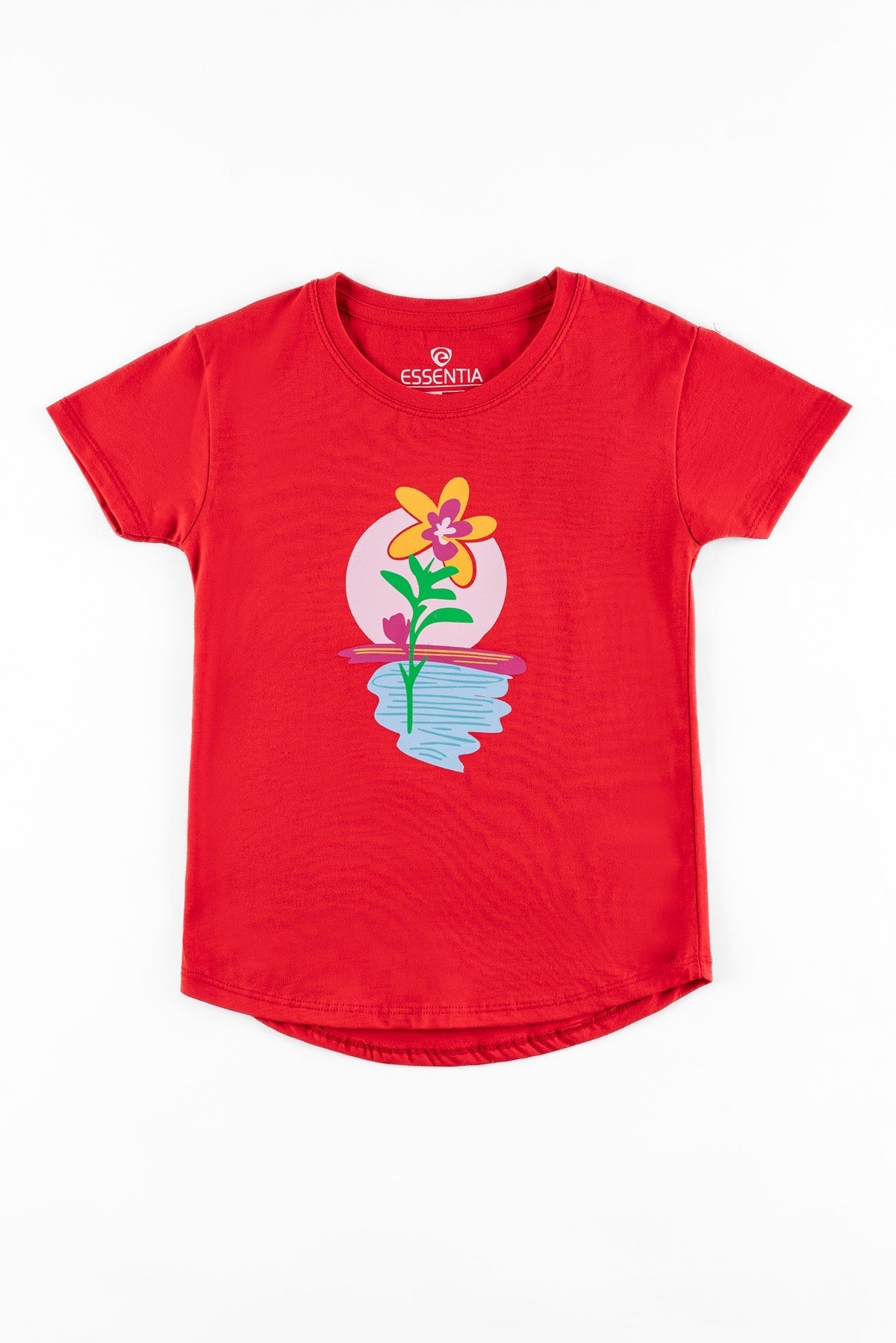 Flower Printed Girl&#39;s T-Shirt.