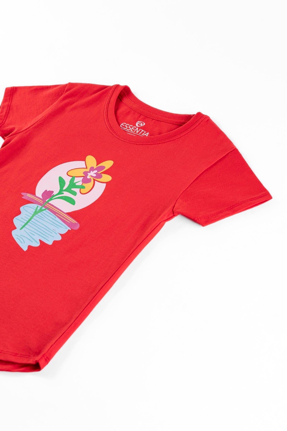 Flower Printed Girl&#39;s T-Shirt.