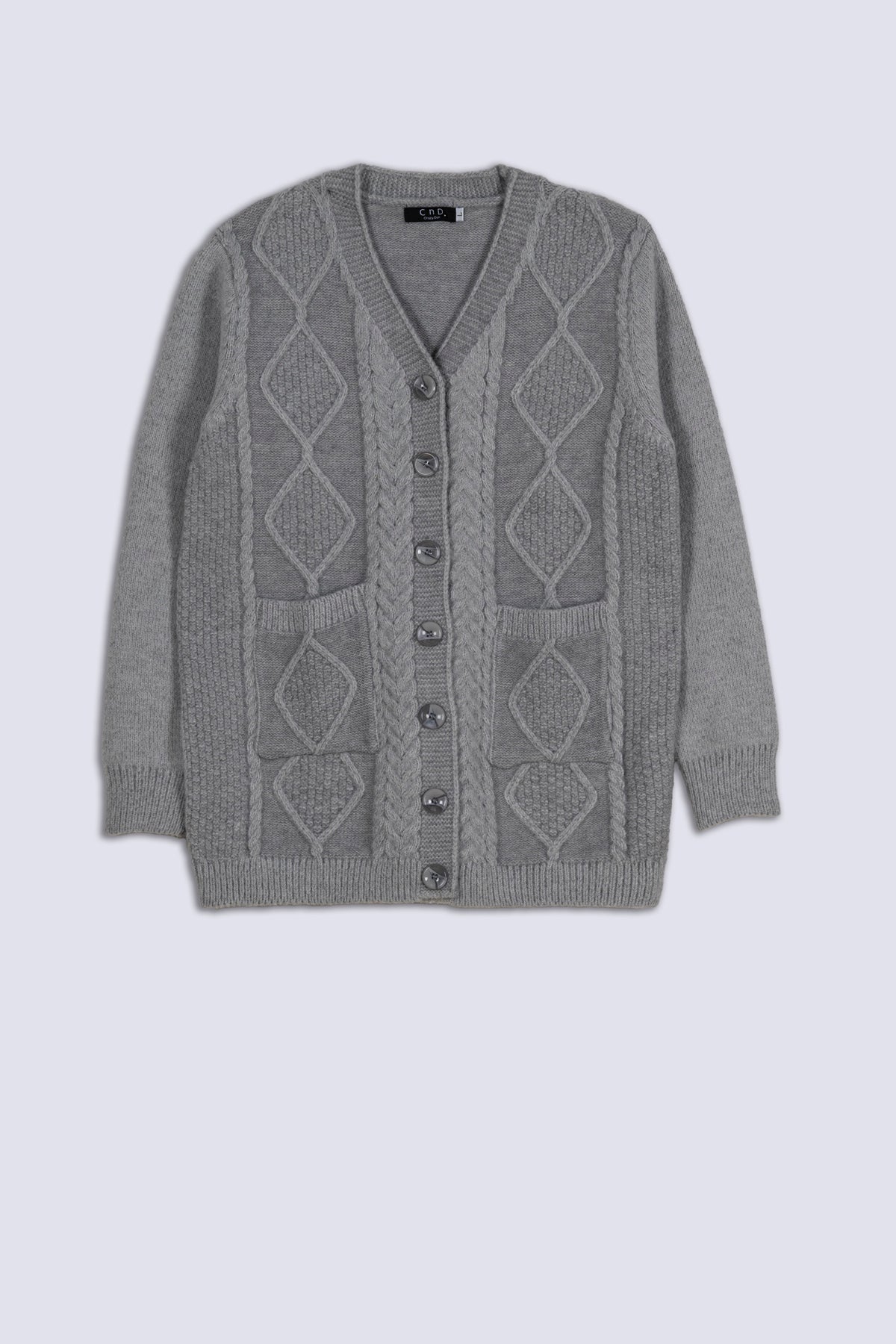 Buttoned Braided Cardigan Ladies Sweater