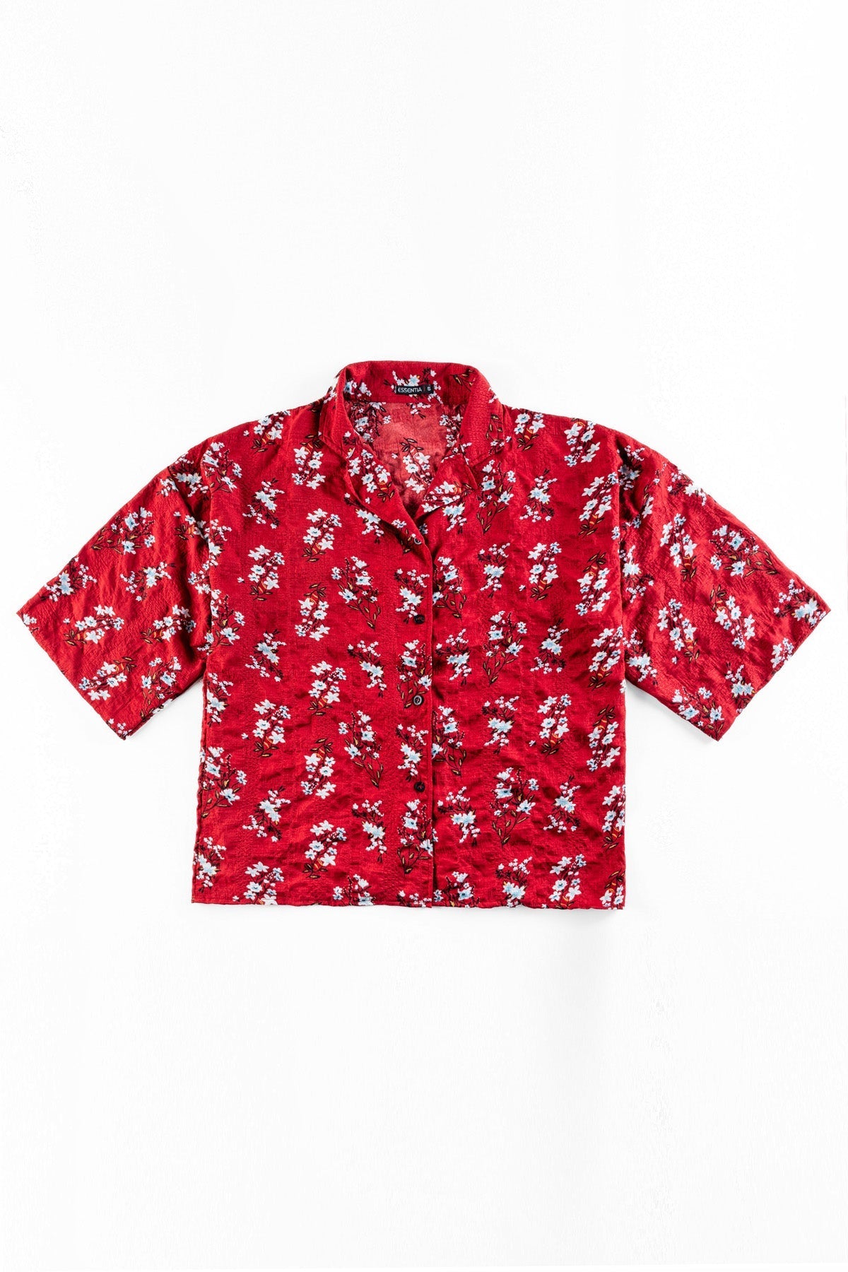 Red Floral Ladies Shirt