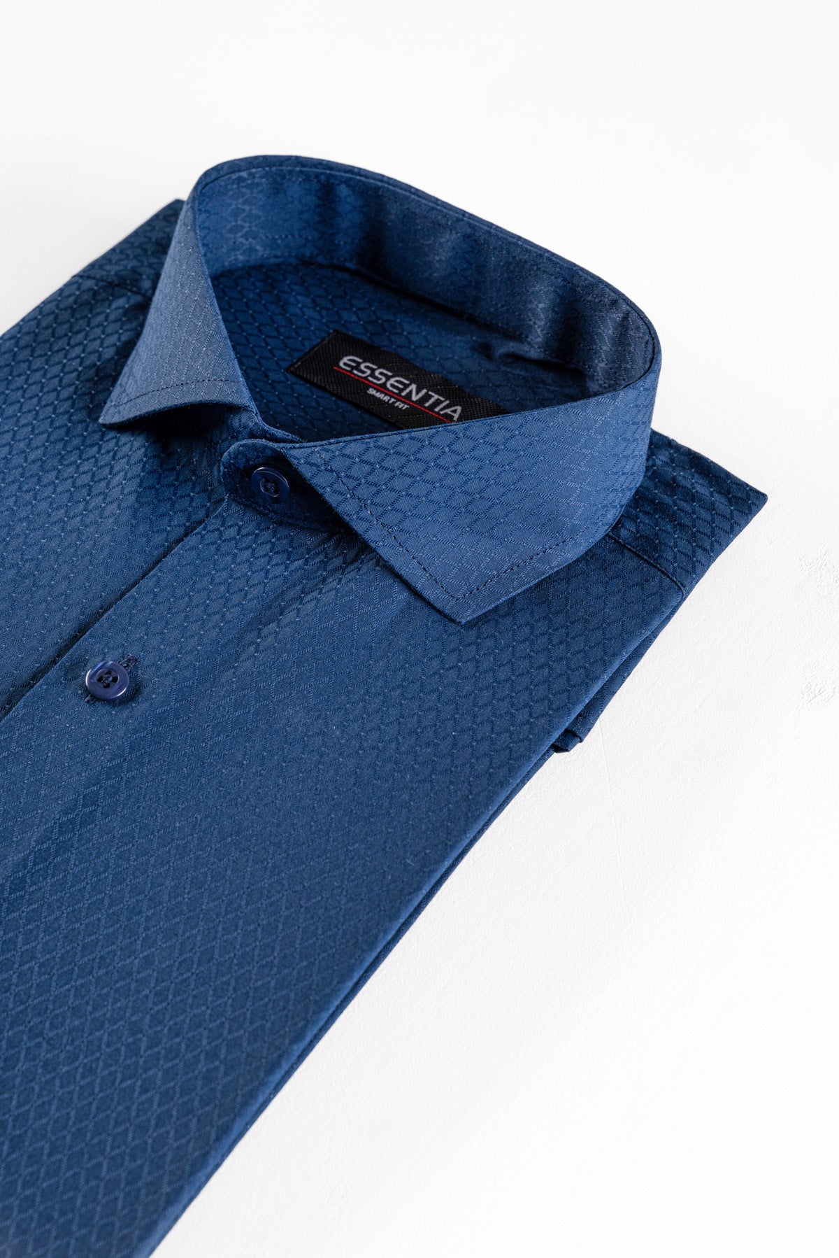 Men&#39;s Navy Blue Texture Dress Shirt