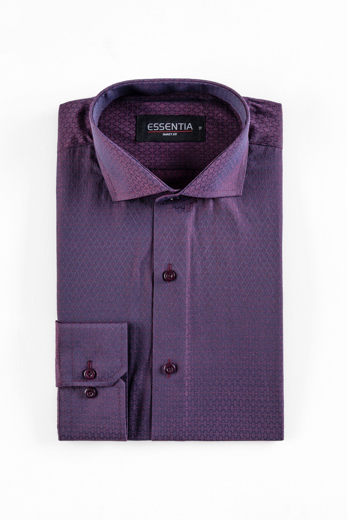 Men&#39;s Maroon Texture Dress Shirt