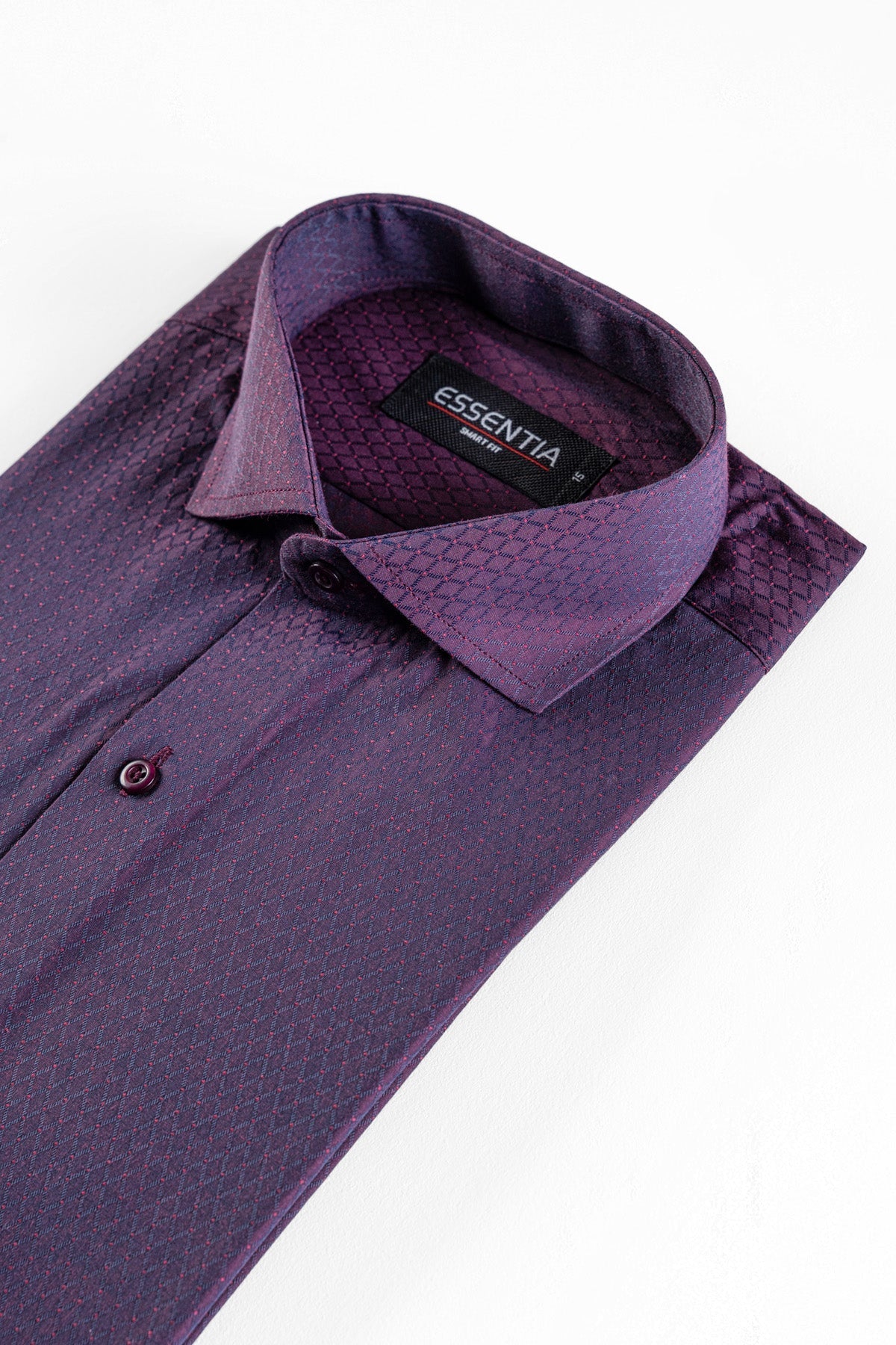 Men&#39;s Maroon Texture Dress Shirt