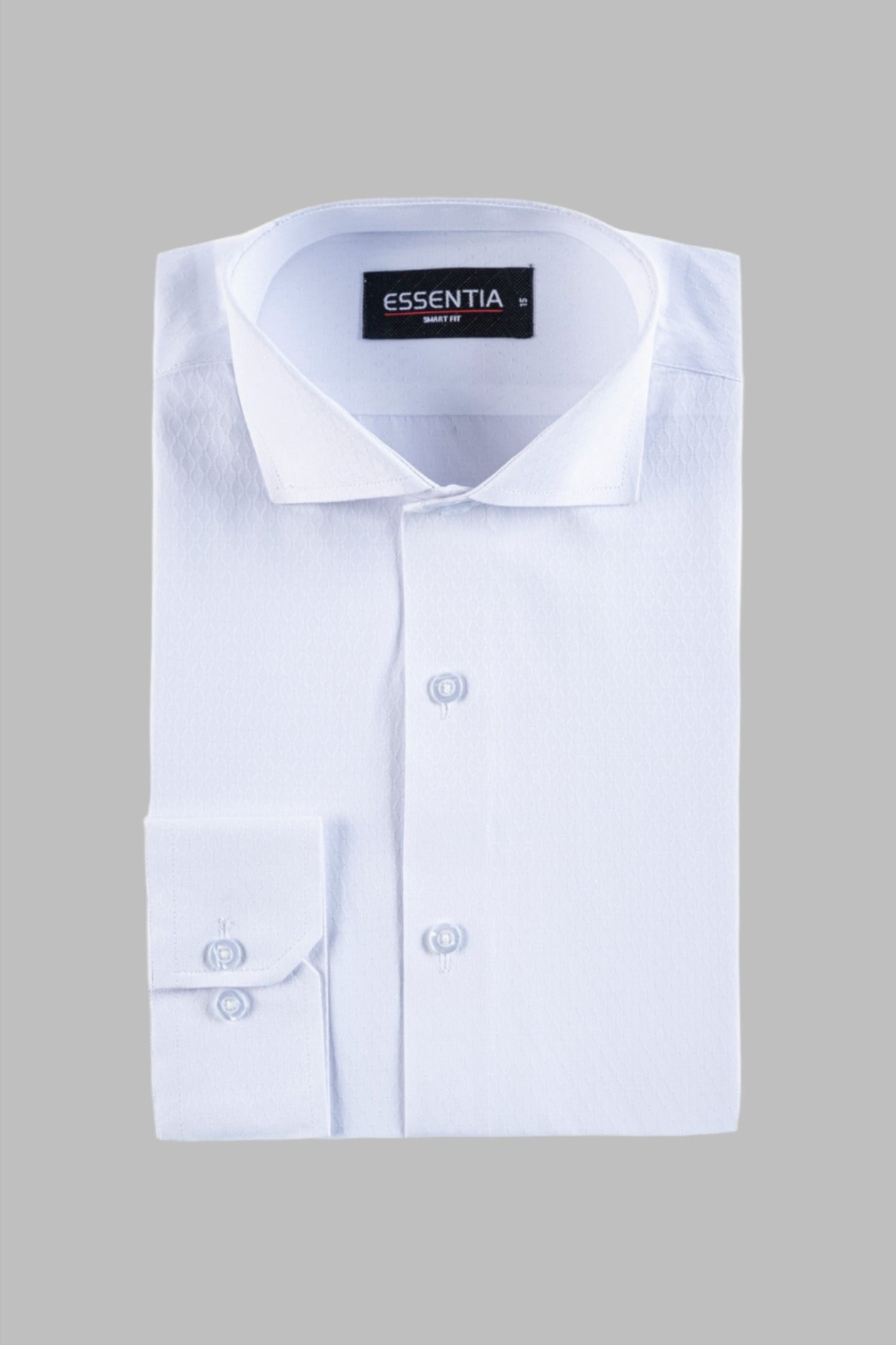 Men&#39;s White Texture Dress Shirt