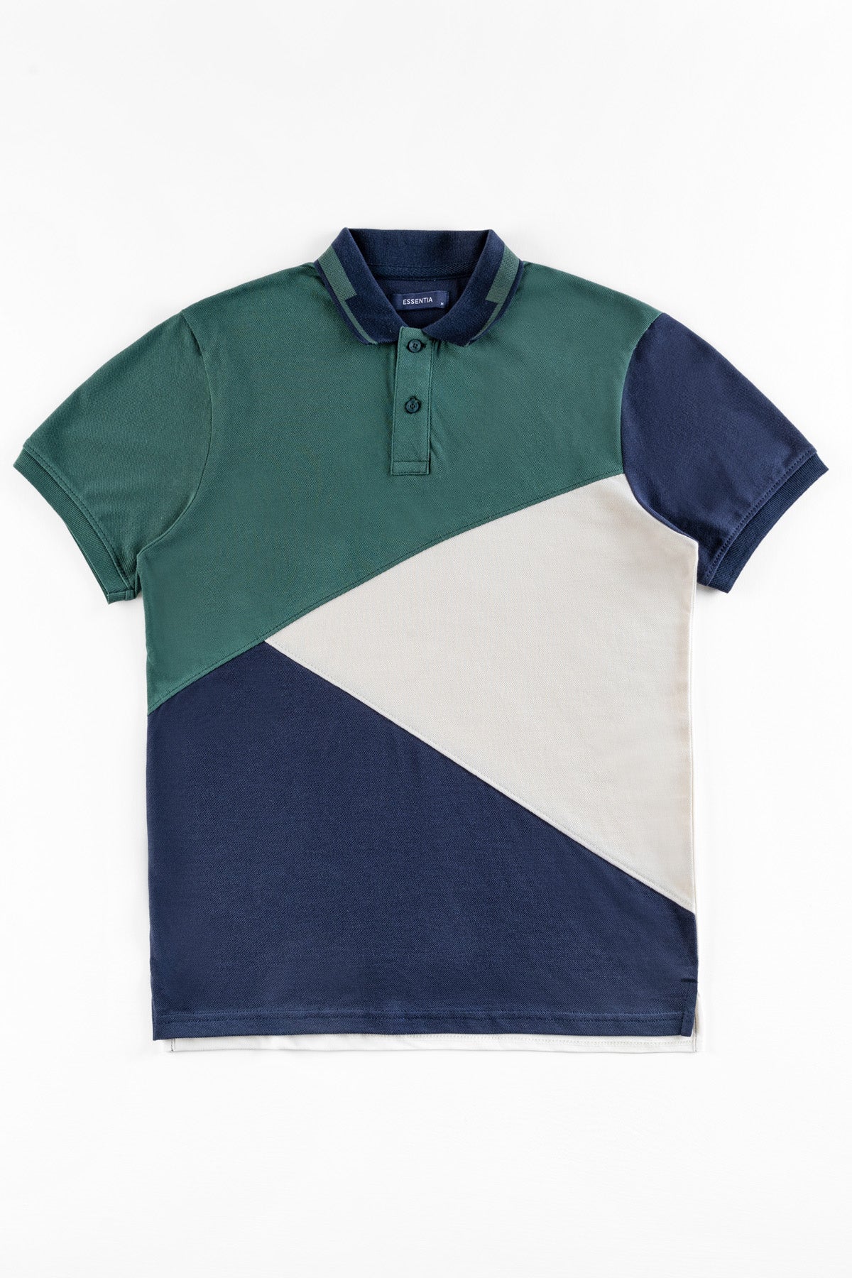 Green Panelled Men&#39;s Polo Shirt.