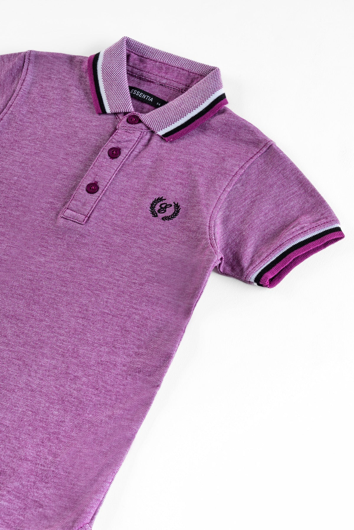 Wine Tipped Boy&#39;s Polo Shirt.