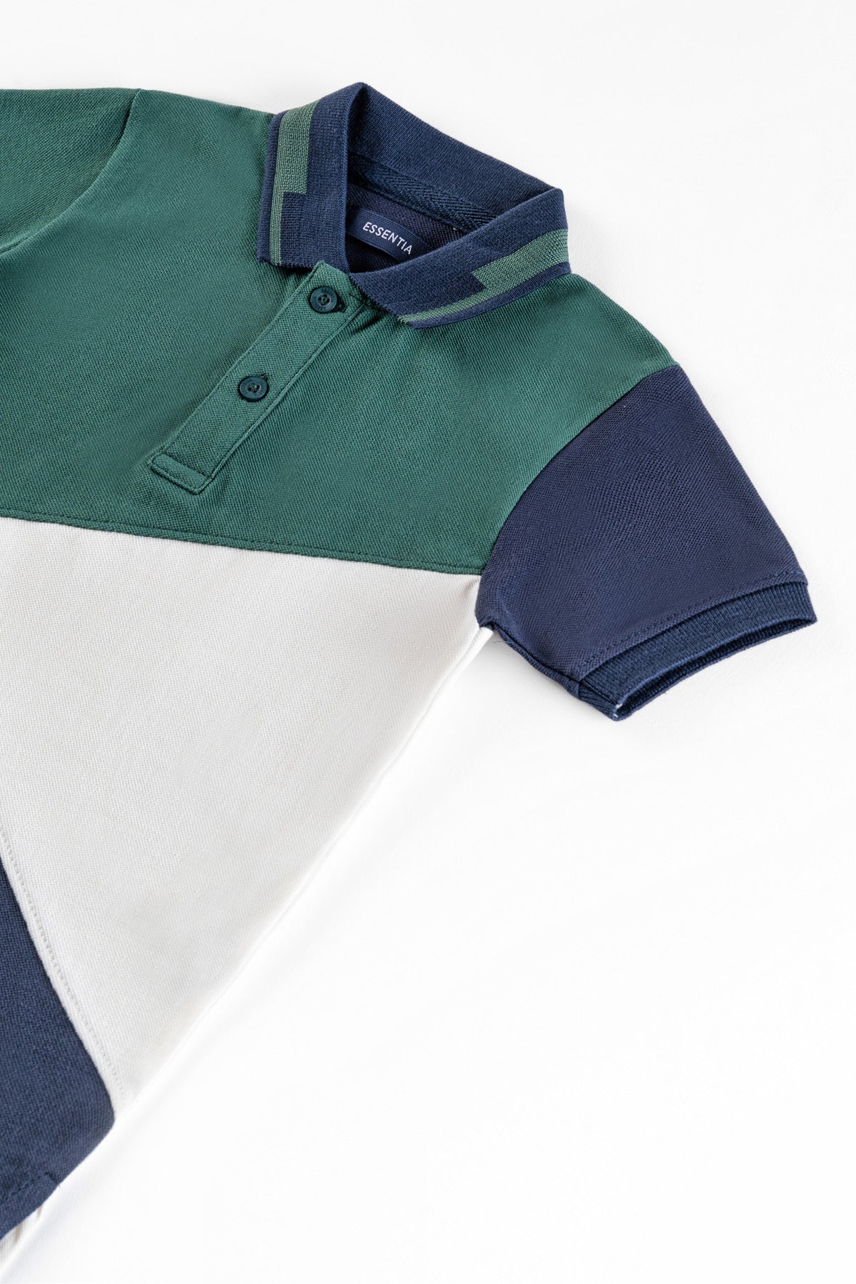 Green Panelled Boy&#39;s Polo Shirt