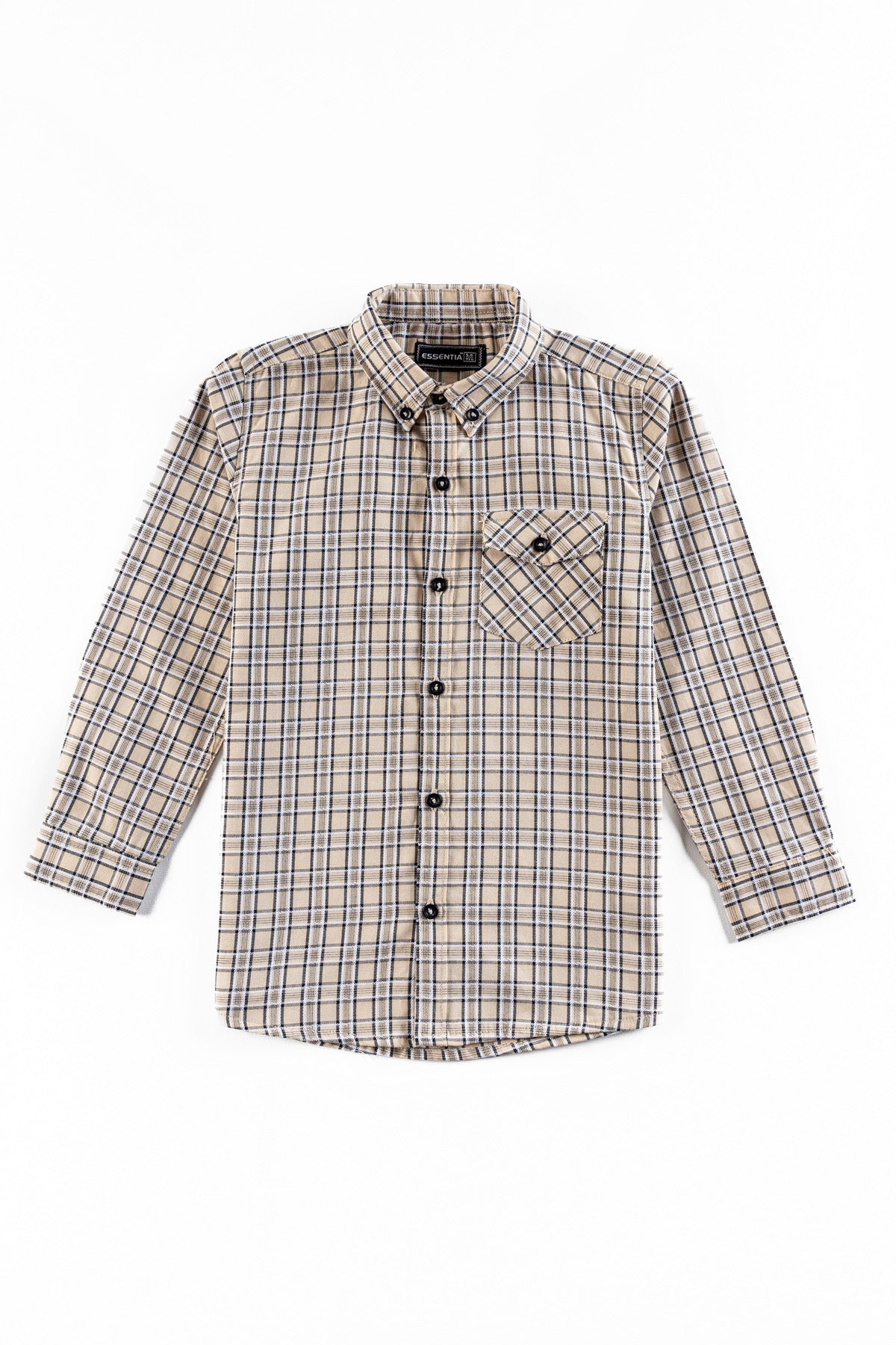 Beige Checkered Boy&#39;s Shirt