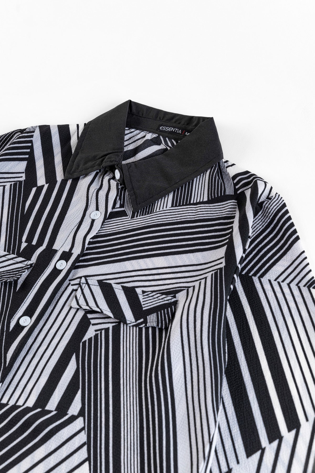 Geometric Patterned Collared Ladies Shirt