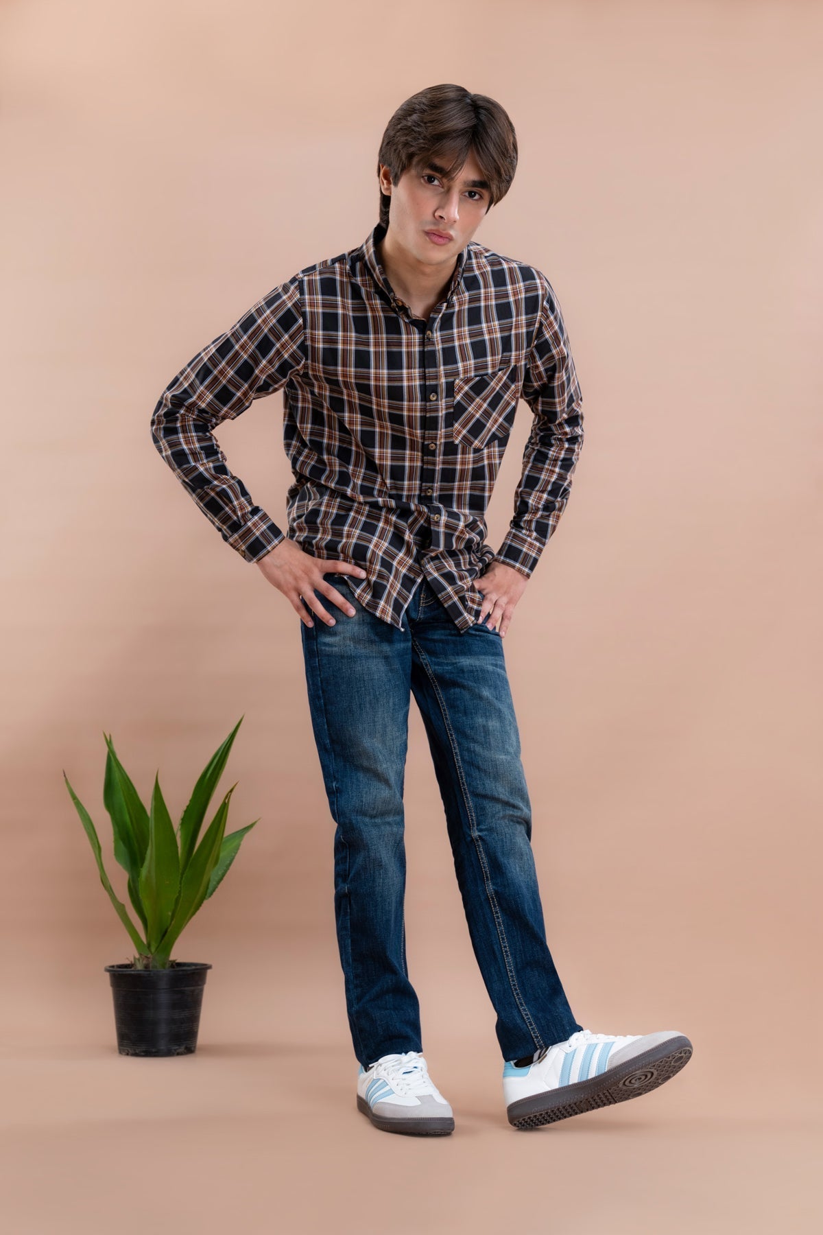 Men&#39;s Plaid Checked Casual Shirt