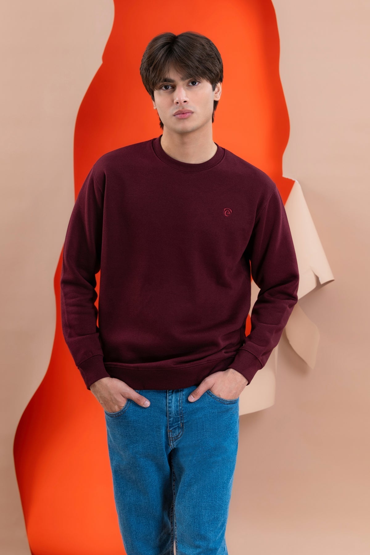 Maroon Fleece Men&#39;s Sweatshirt.