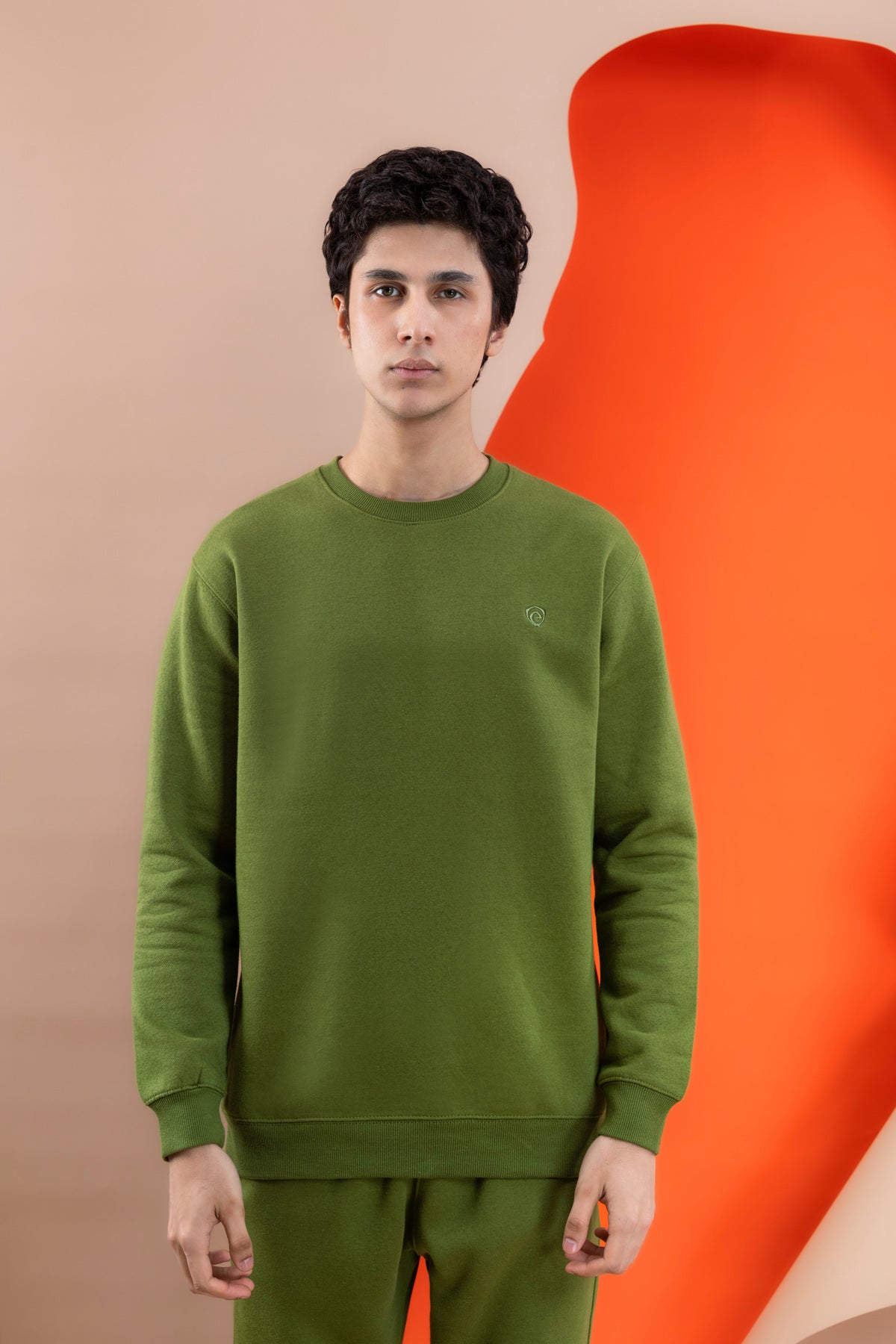 Olive Fleece Men&#39;s Sweatshirt.