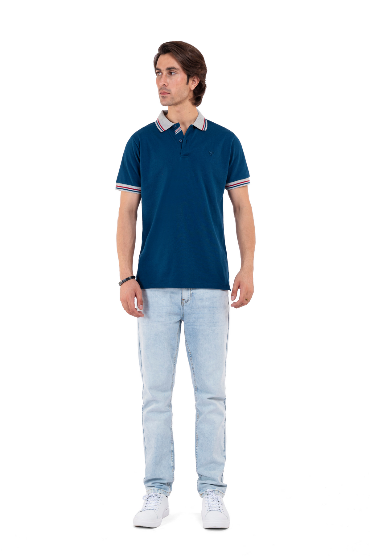 Blue Pique Men&#39;s Polo Shirt