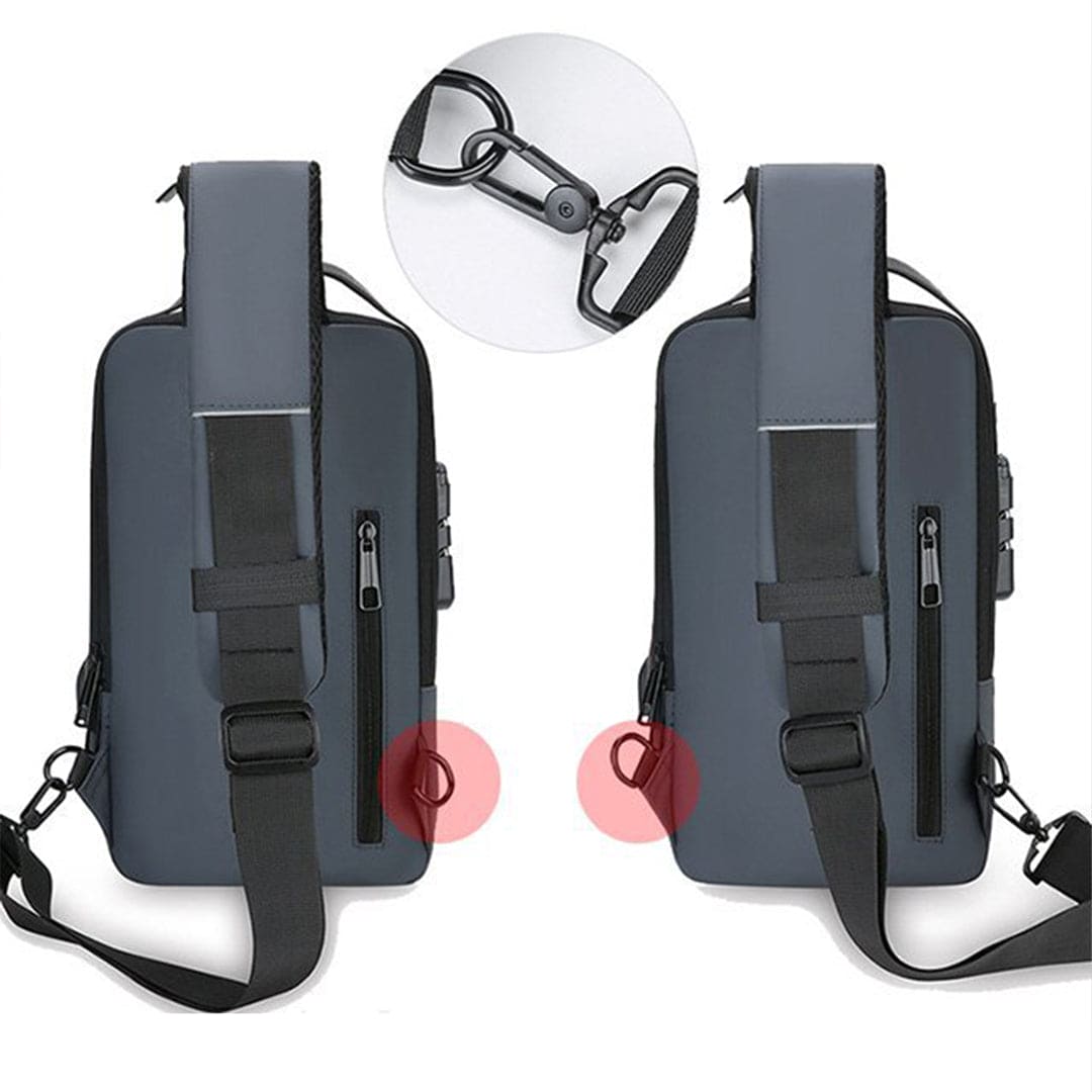 Imported Usb Charging Multi Compartment Shoulder Bag