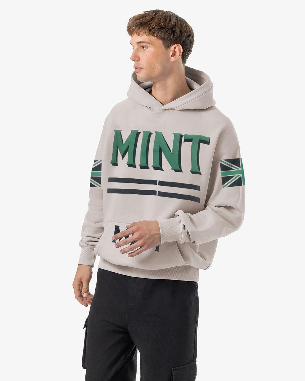 Jupiter Heavy Gsm Mint Puff Printed Oversized Hoodie