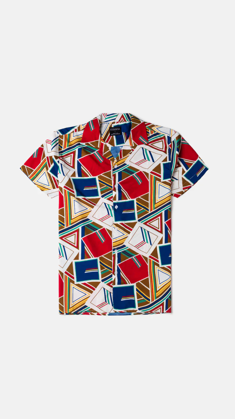 Men&#39;s Red Geometric Printed Shirt