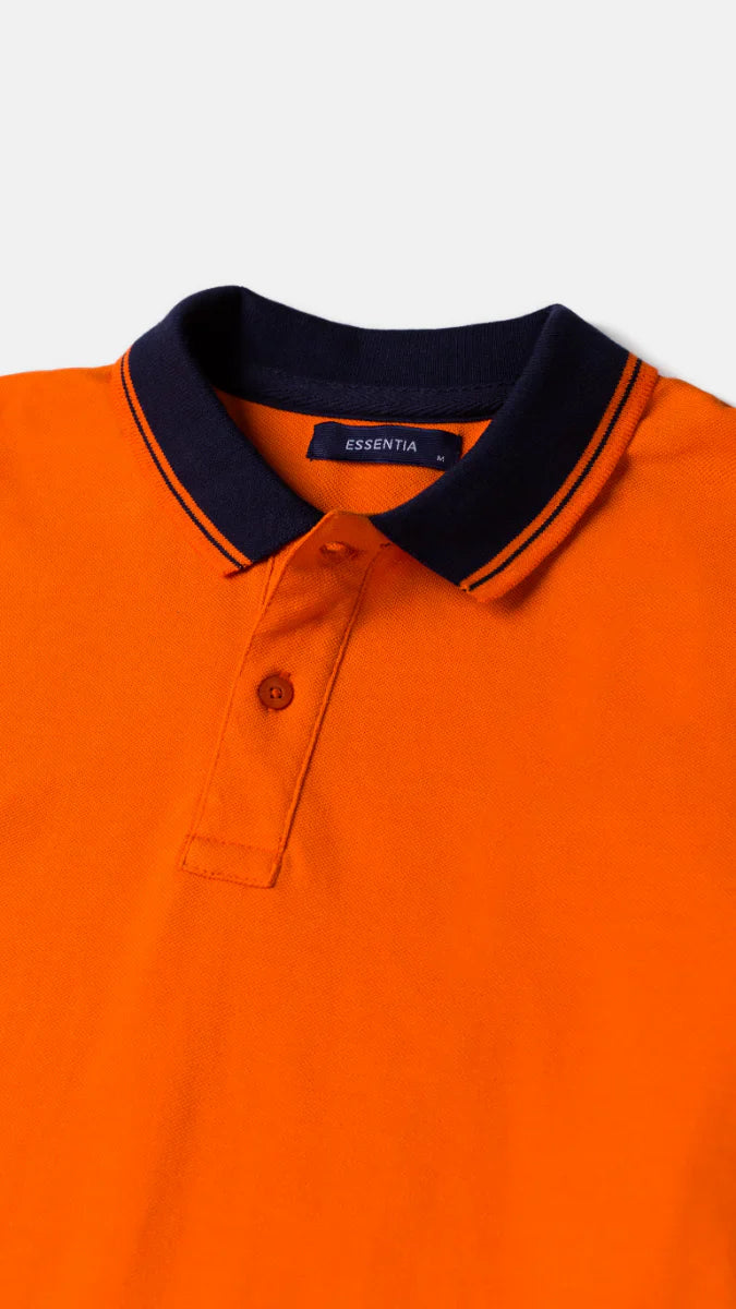 Men&#39;s Orange Short Sleeve Polo Shirt