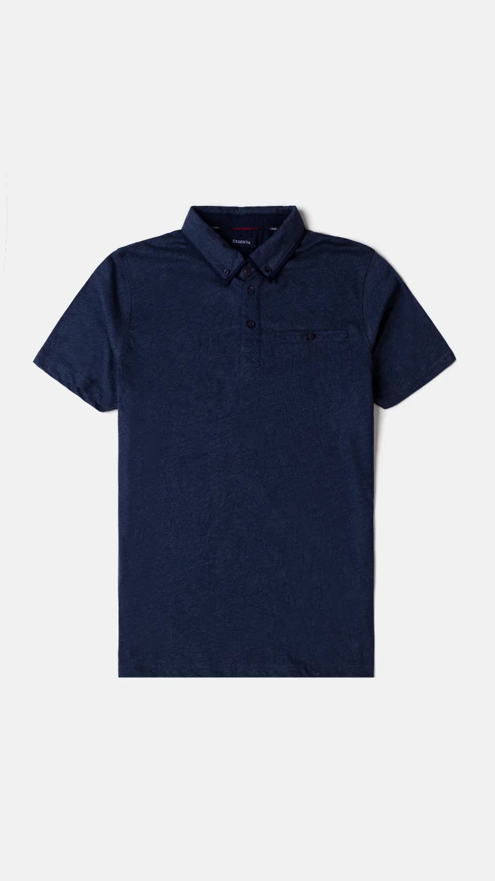 Men&#39;s Plain HTR Blue Short Sleeve Polo