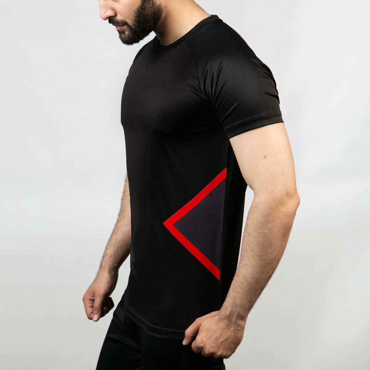 Black Tron Series Quick Dry T-Shirt with Red Details