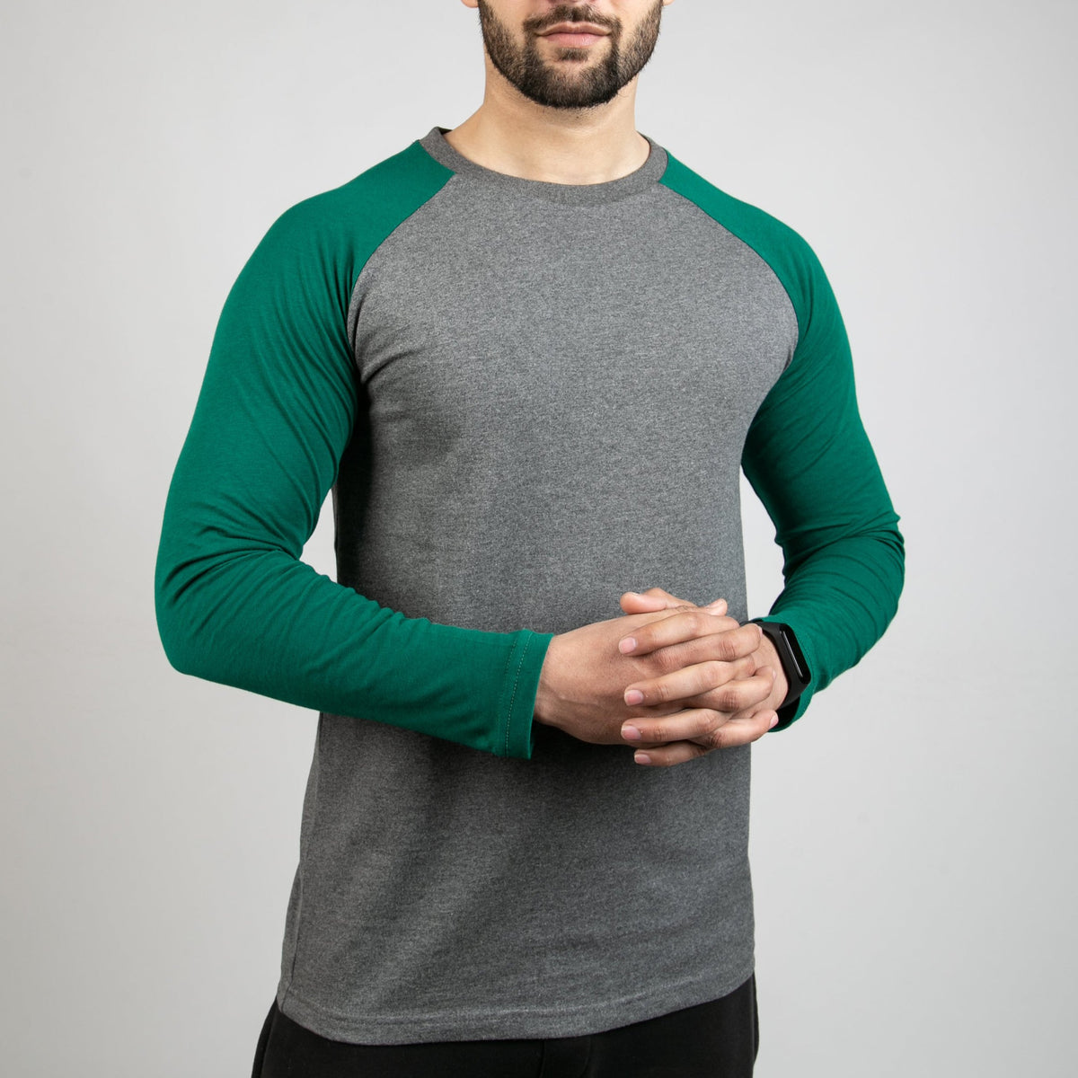 Charcoal &amp; Green Raglan