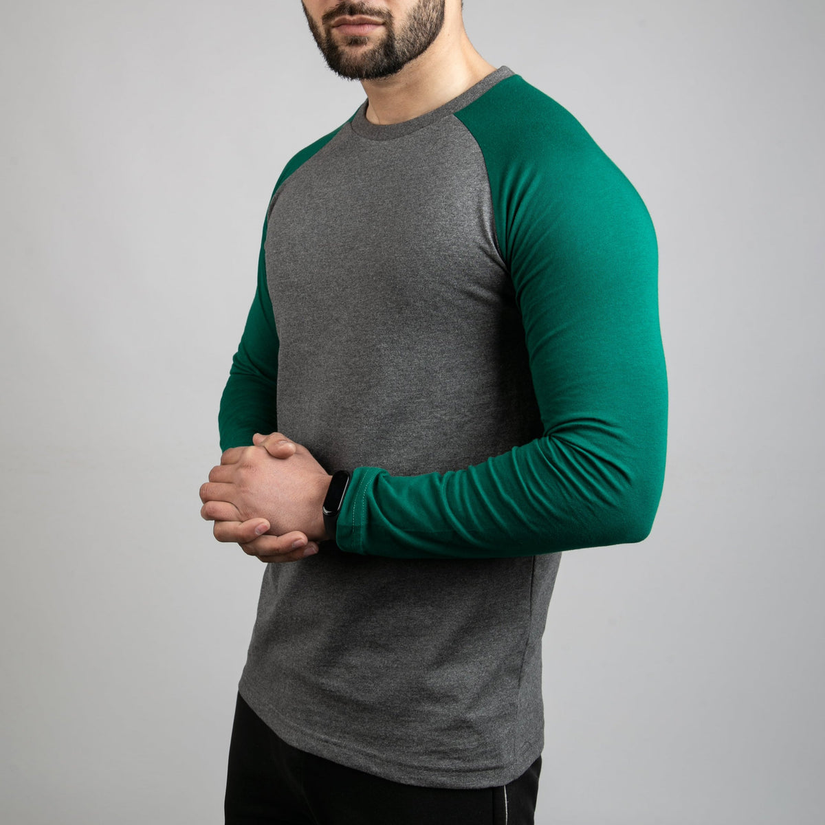 Charcoal &amp; Green Raglan