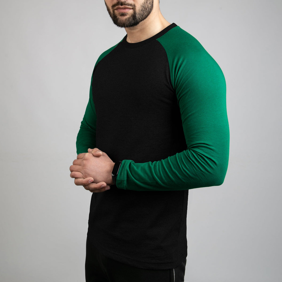 Black &amp; Green Raglan