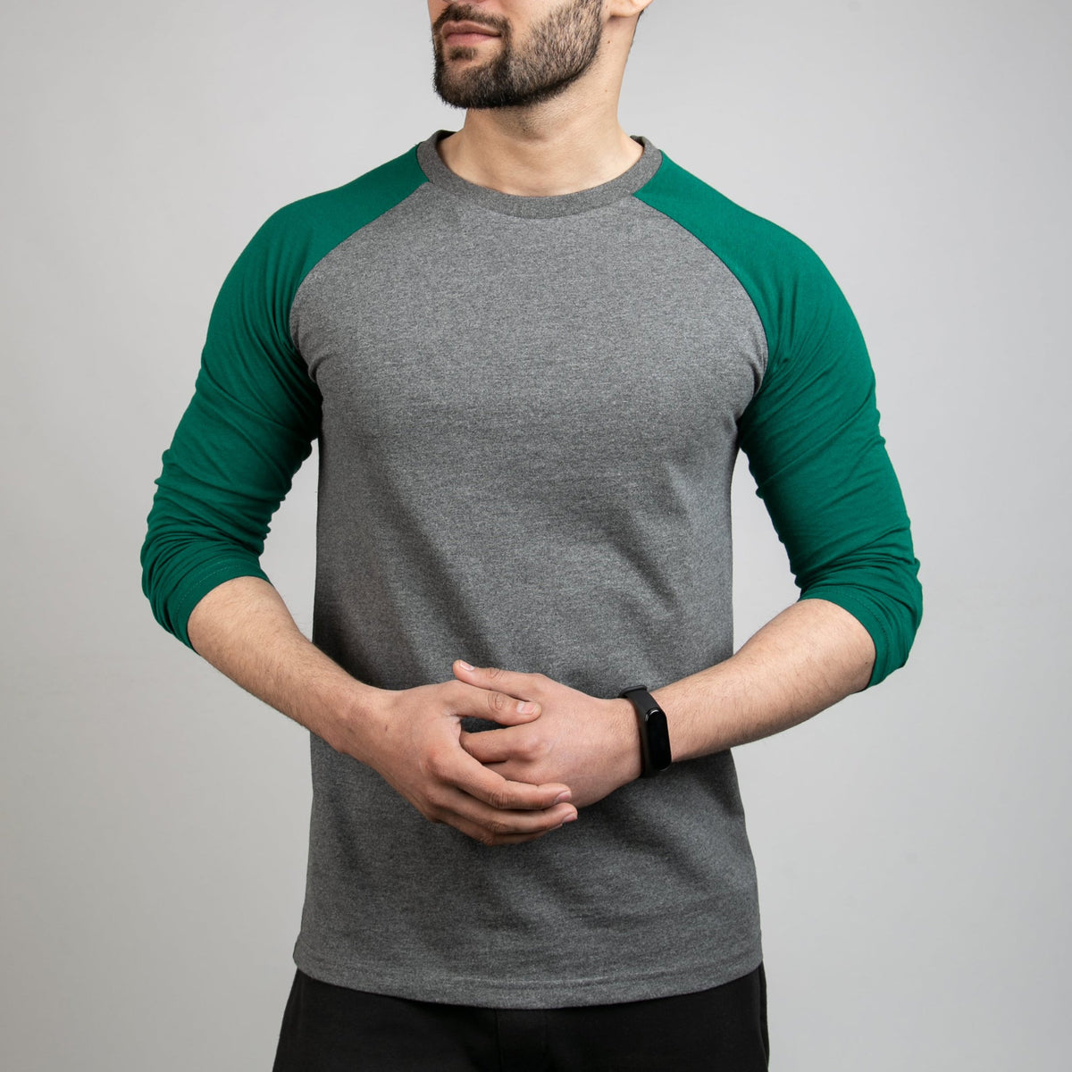 Charcoal &amp; Green Raglan