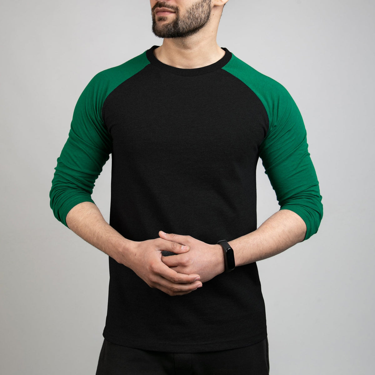 Black &amp; Green Raglan