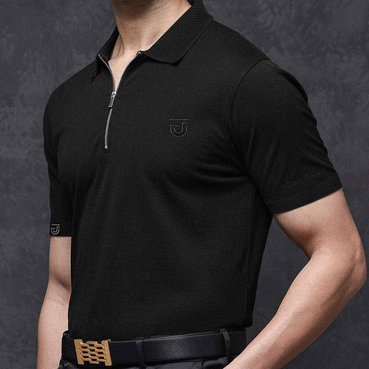 Jupiter Aestival Zip Neck Viscose Soft Premium Polo For Men (Minor Fault)