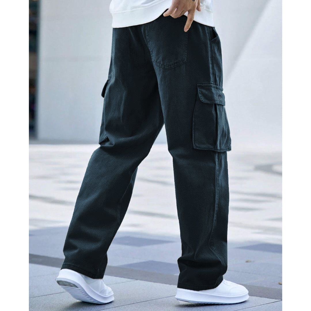 Jupiter French Twill Navy Cotton Cargo Trouser For Men