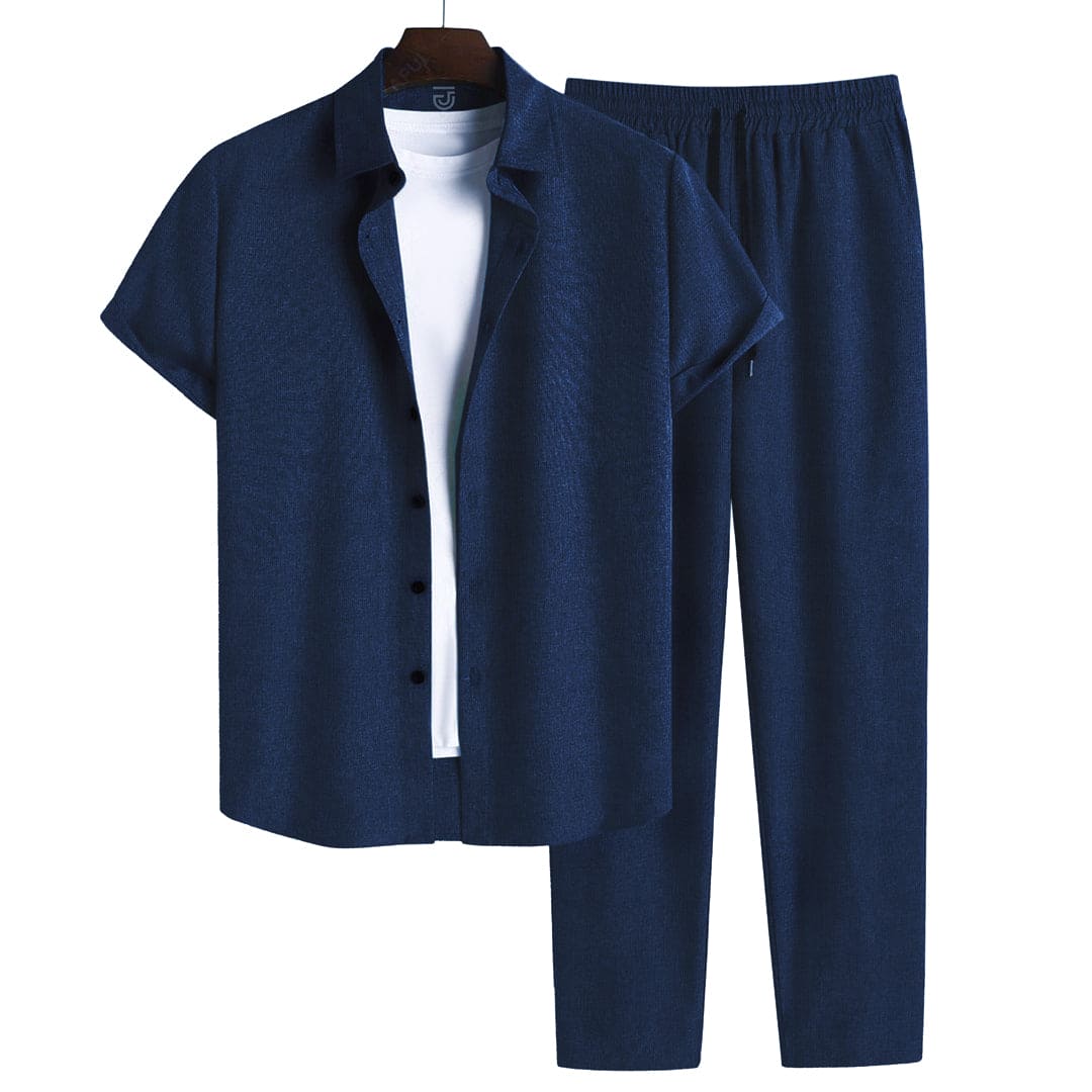 Jupiter Celebrity Unisex French Pique Navy Coord Set