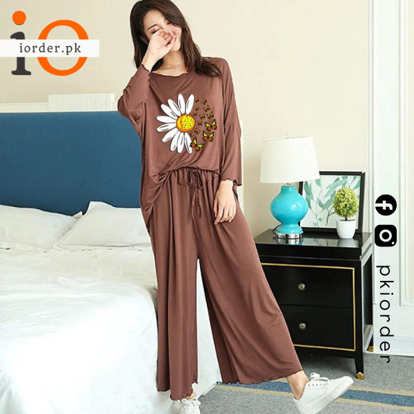 Brown Daisy Loose Style Loungewear