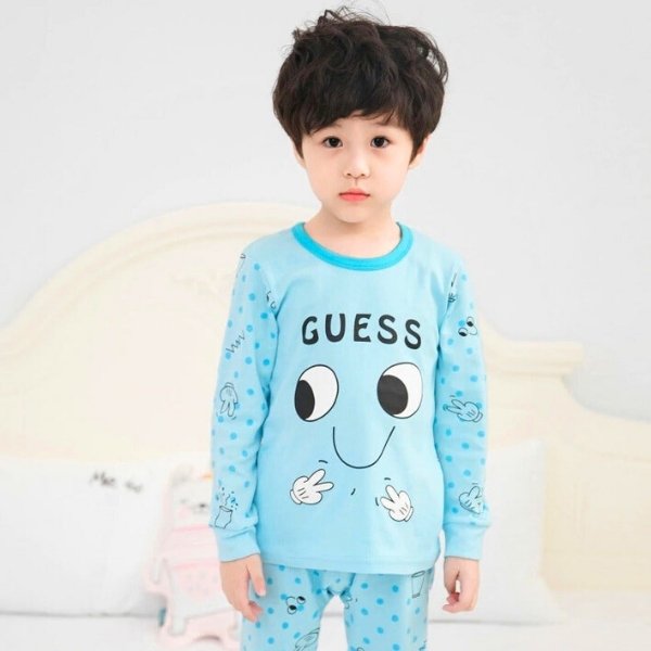 Sky blue Guess Printed Kids Wear