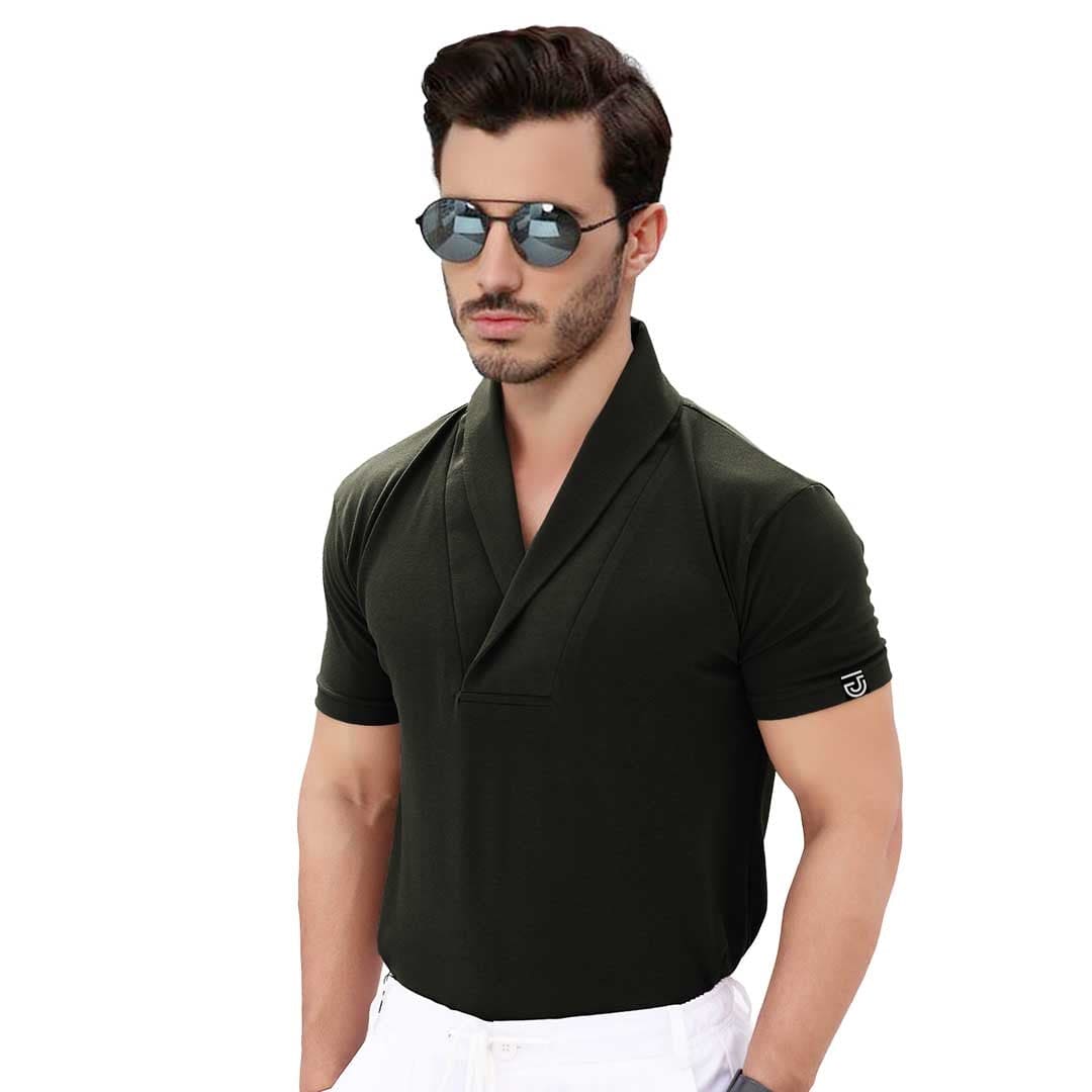 Jupiter Shawl Neck Pull Over Cotton Polo For Men