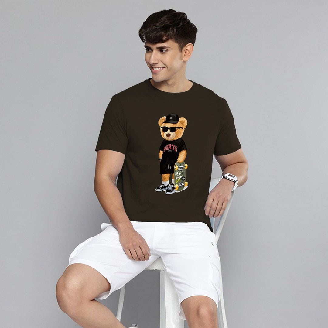 Jupiter Vogue Bear Cotton Graphic Tee For Men