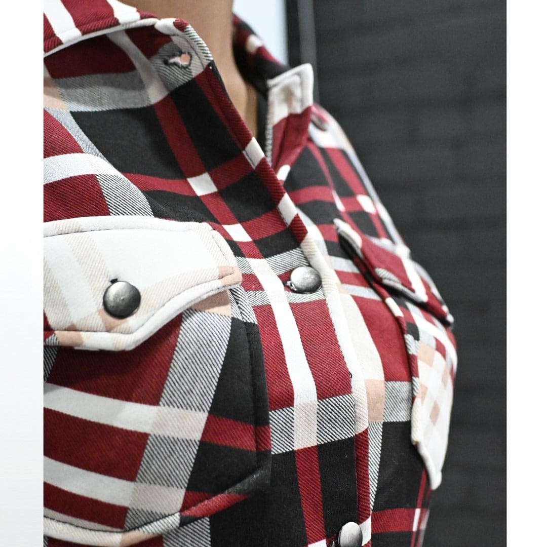 Women Cropped Plaid Checked Trendy Jacket