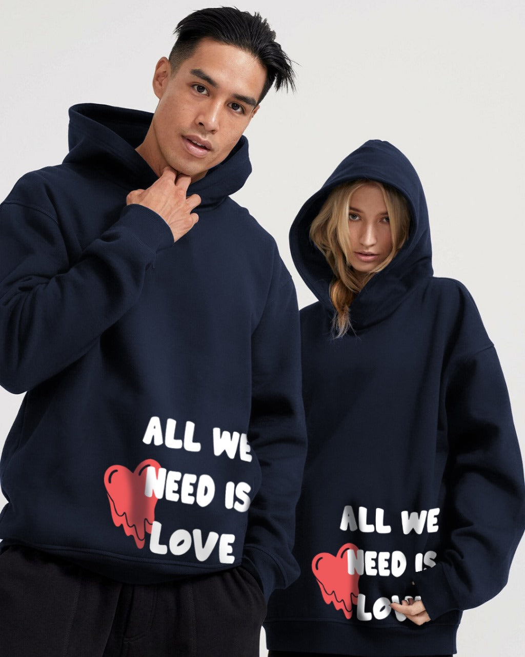 Jupiter Hotep Oversized All We Need Is Love Printed Hoodie