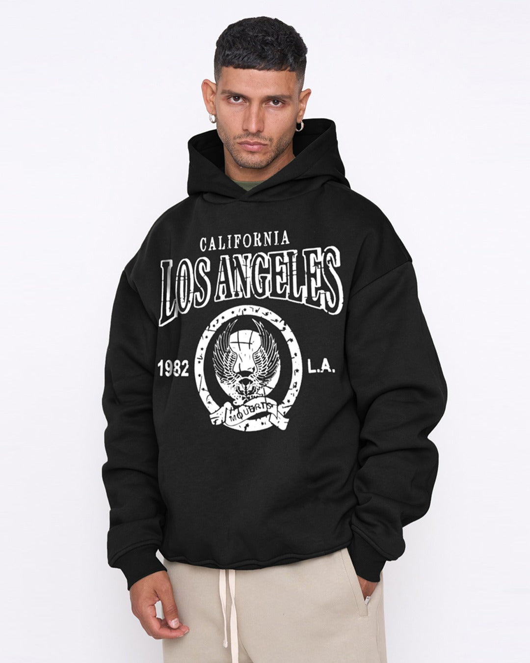 Jupiter Hotep Oversized Los Angeles  Printed Hoodie