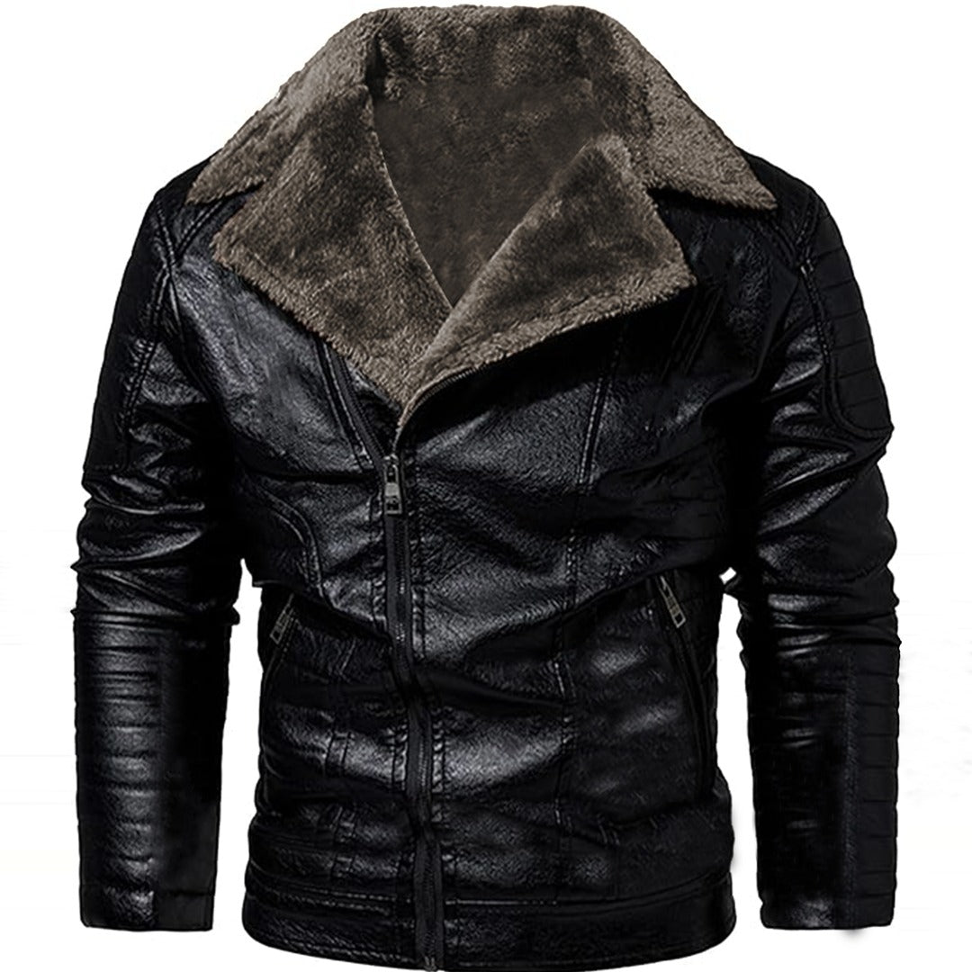 Imported Alpha Cross Zip Premiere Black Leather Jacket