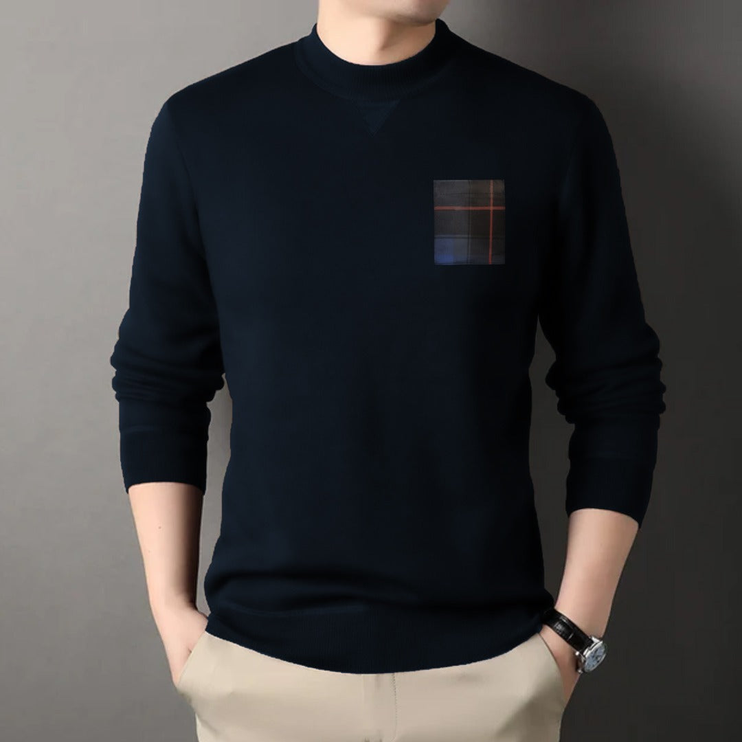 Contrast Pocket Fleece Made Navy Sweatshirt For Men