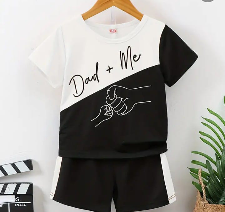 Daddy &amp; Me Print T-Shirt &amp; Shorts Set